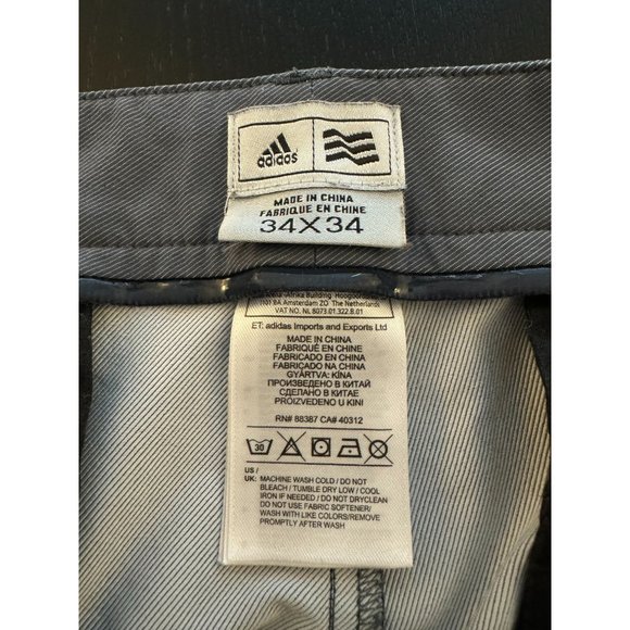 Adidas Golf Pants Mens‎ 34x34 (Actual 33") Gray Lightweight Performance Athletic - Picture 4 of 10